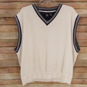 le coq Sportif Men's V-Neck WHite/Navy Vest XL